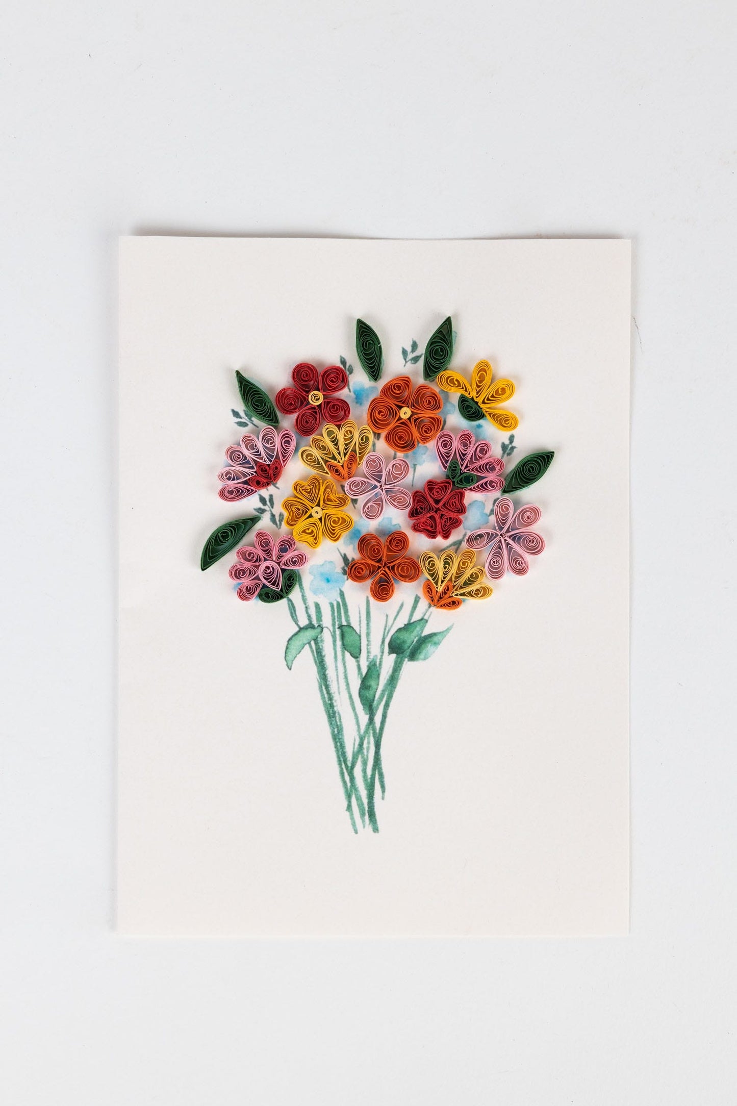 Card quilled wildflower bouquet M/3 5x7 crm/multi