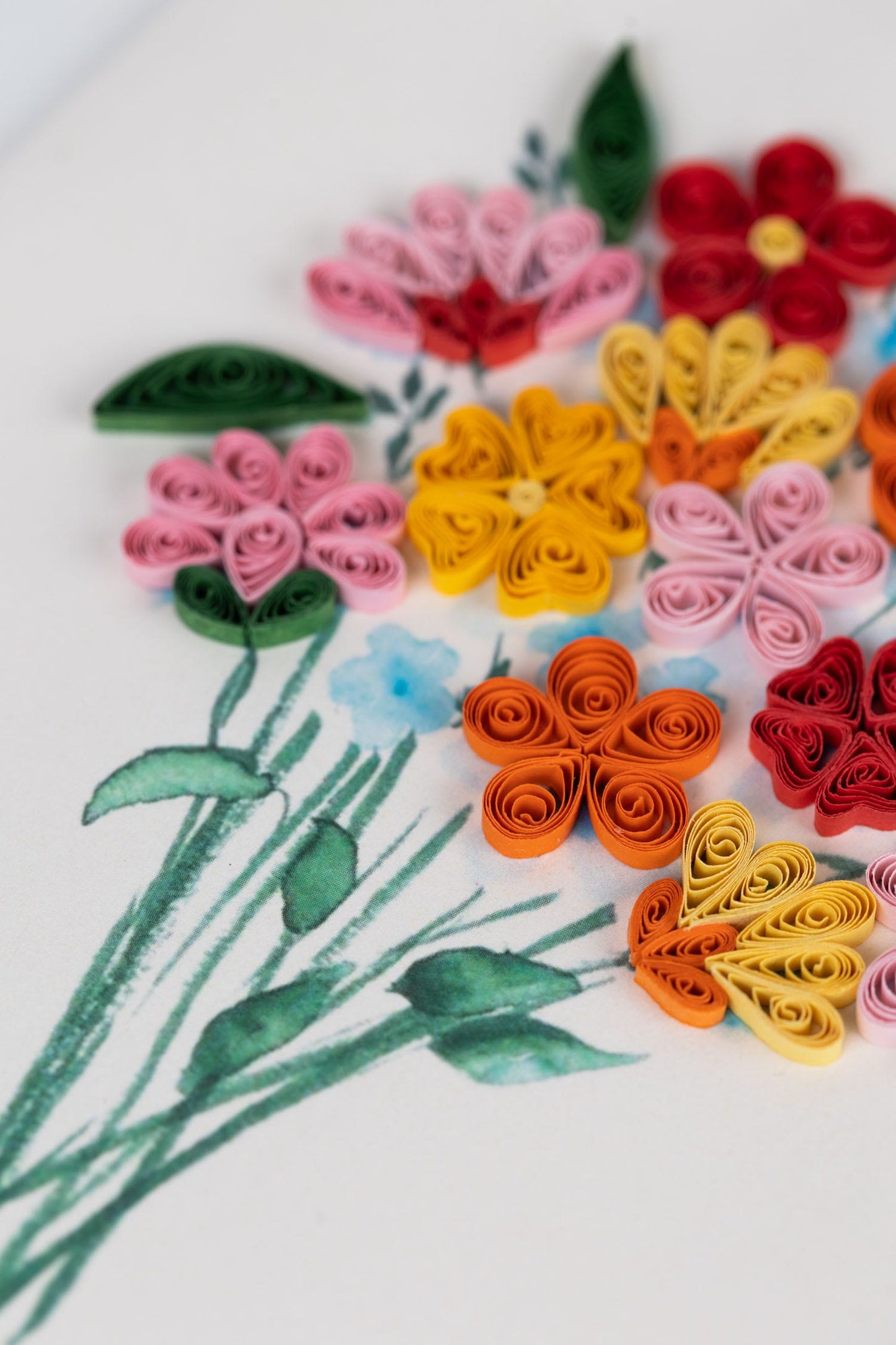 Card quilled wildflower bouquet M/3 5x7 crm/multi