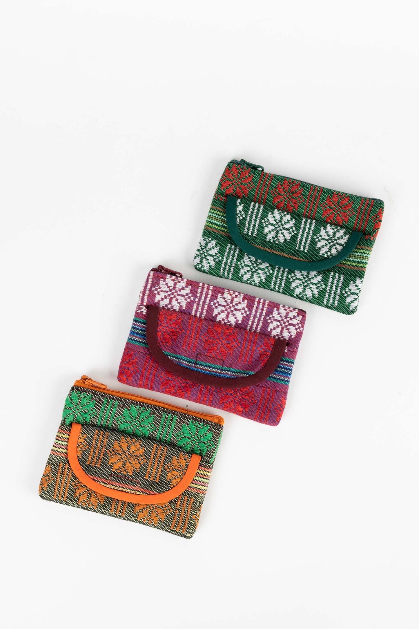 Coin purse jacquard M/3 Polyester 5x3.5 red/asst