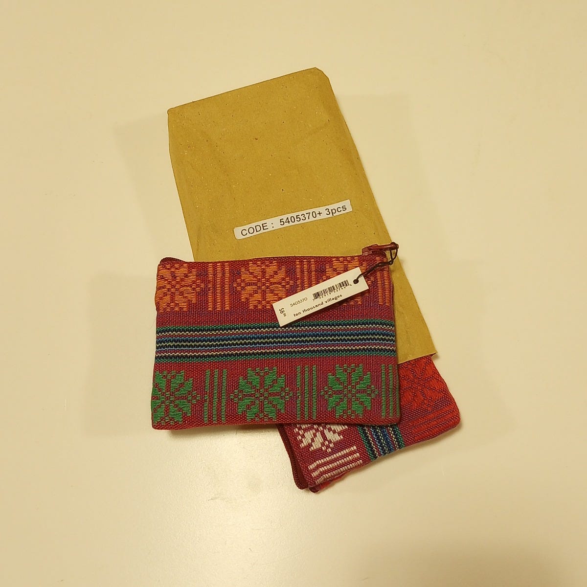 Coin purse jacquard M/3 Polyester 5x3.5 red/asst