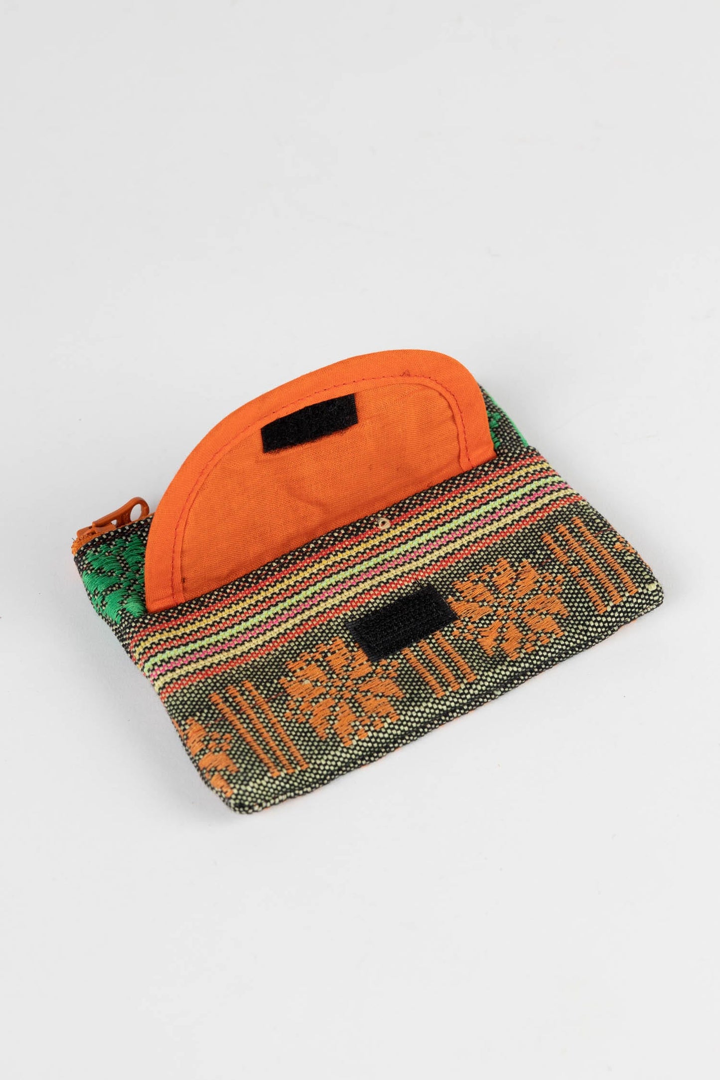 Coin purse jacquard M/3 Polyester 5x3.5 grn/orng