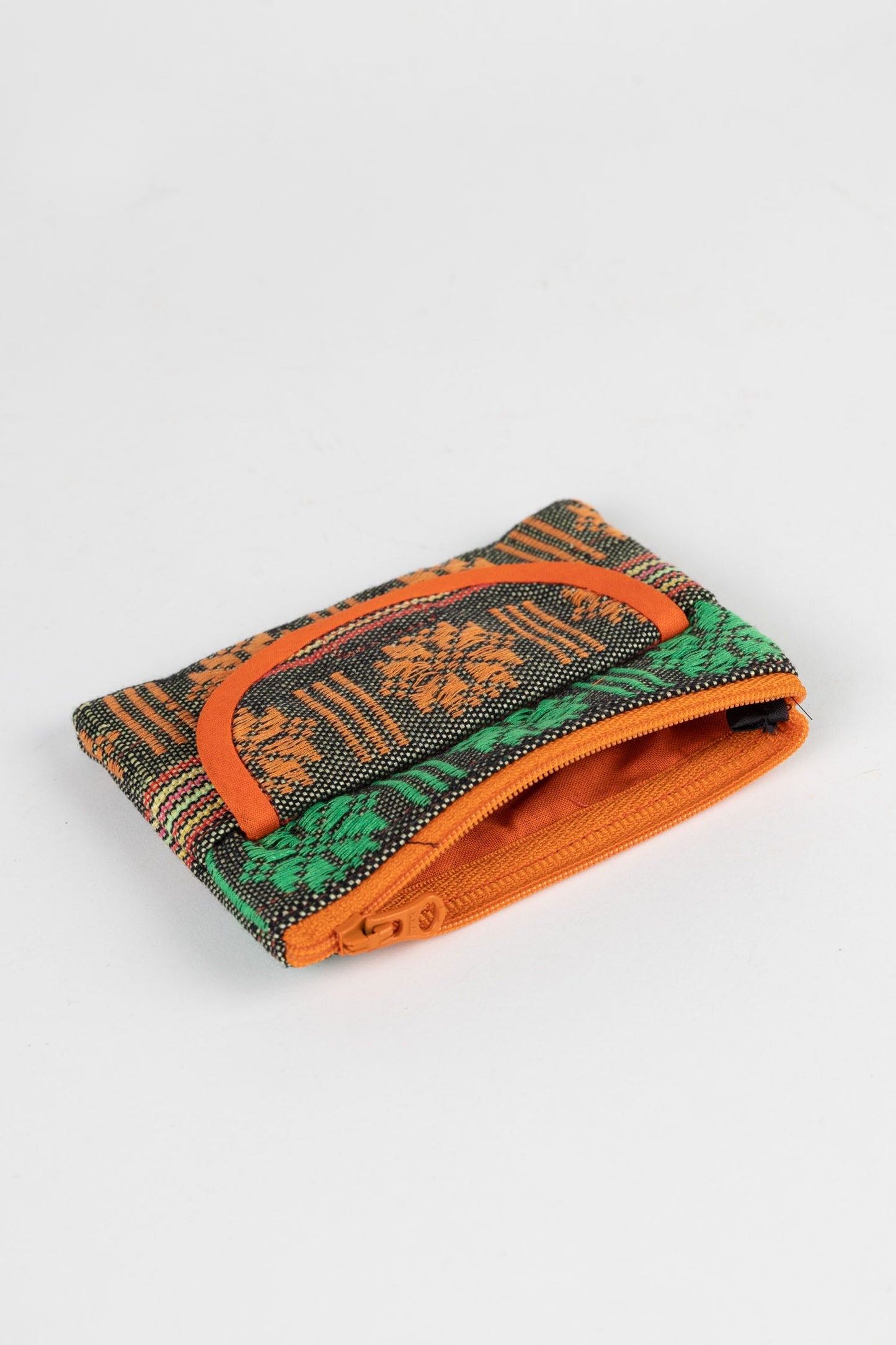 Coin purse jacquard M/3 Polyester 5x3.5 grn/orng