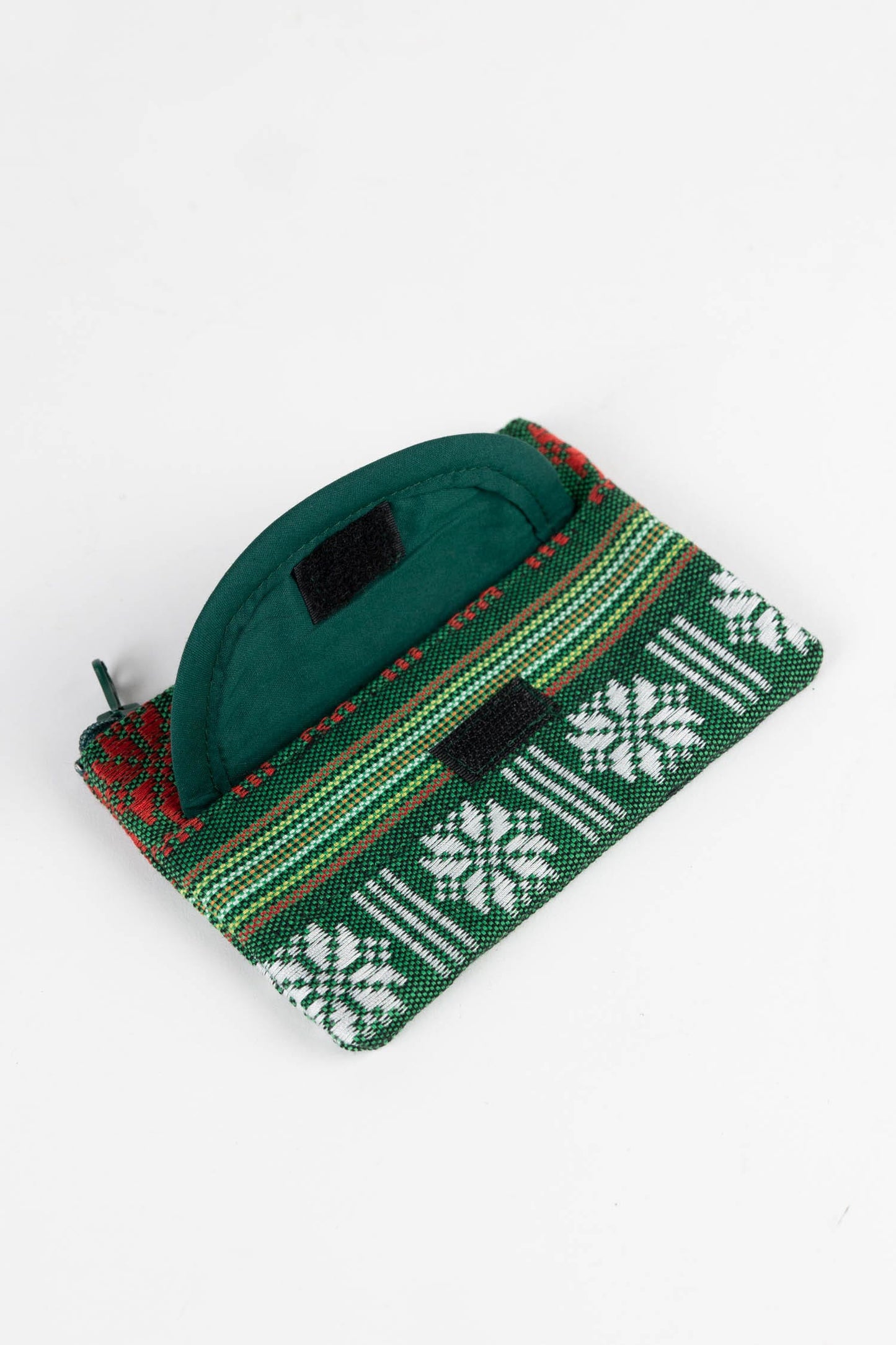 Coin purse jacquard M/3 Polyester 5x3.5 green/asst