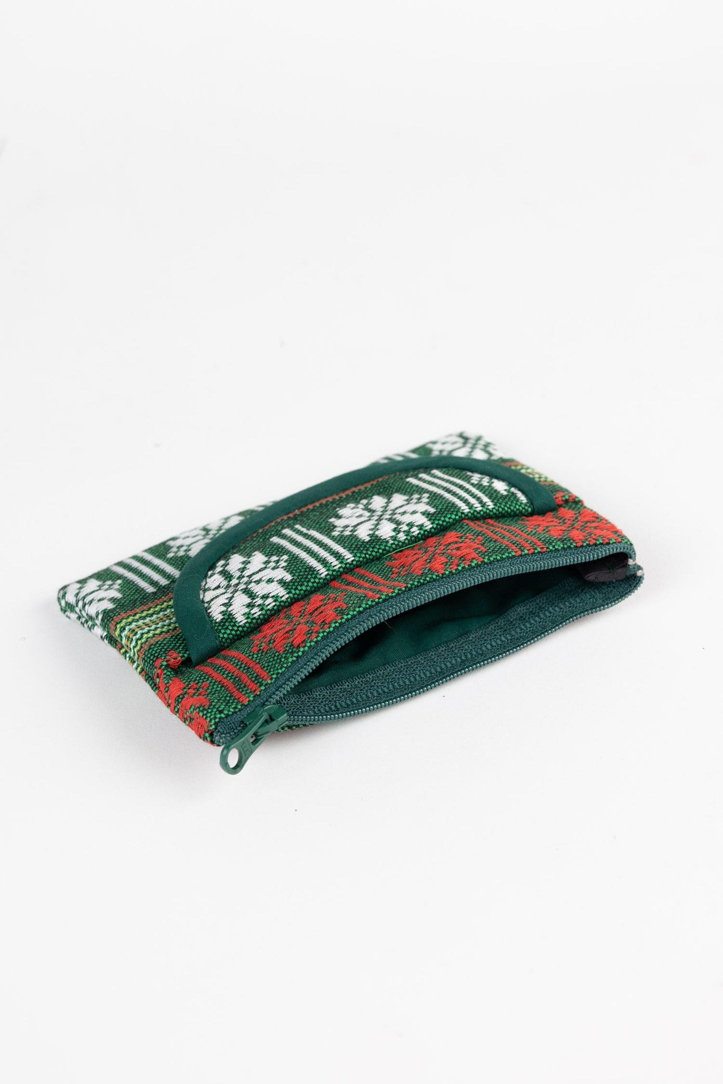 Coin purse jacquard M/3 Polyester 5x3.5 green/asst