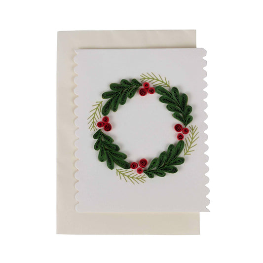 Holiday Wreath Quilled Card - Default Title (5405490)