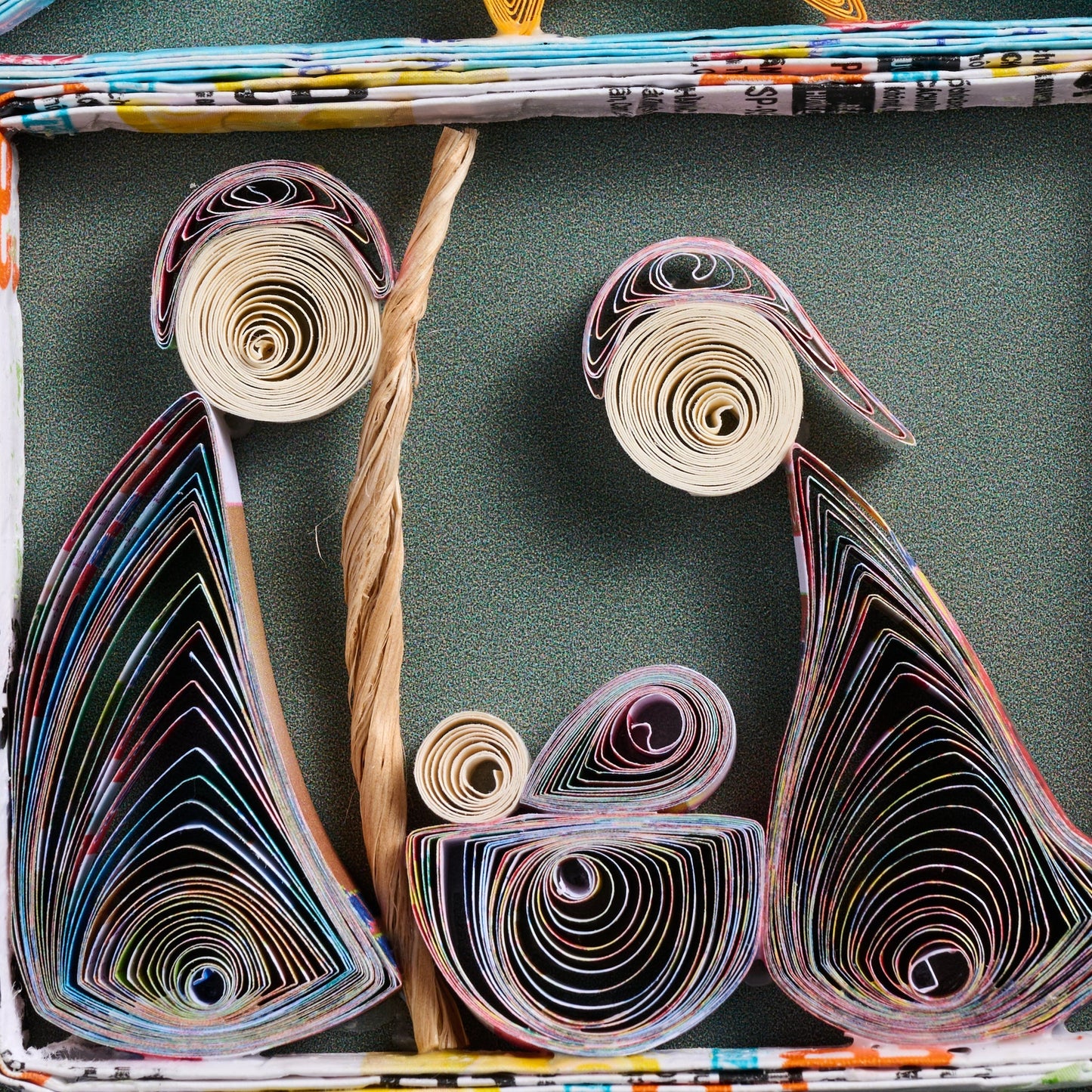Ornament nativity M/3 quilled paper 3H yel/asst