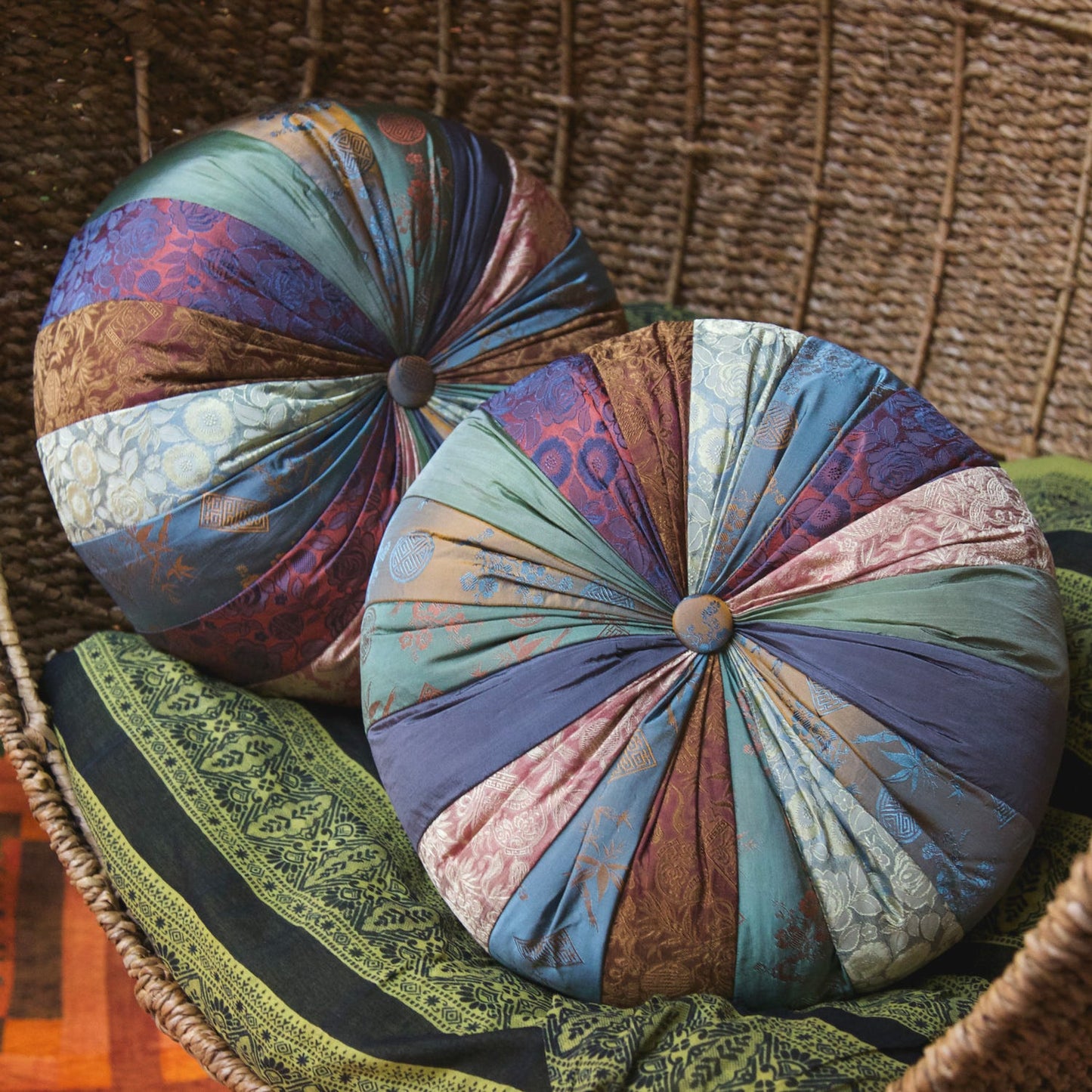 Pillow yoga 15Dx8 teal/prpl/rose