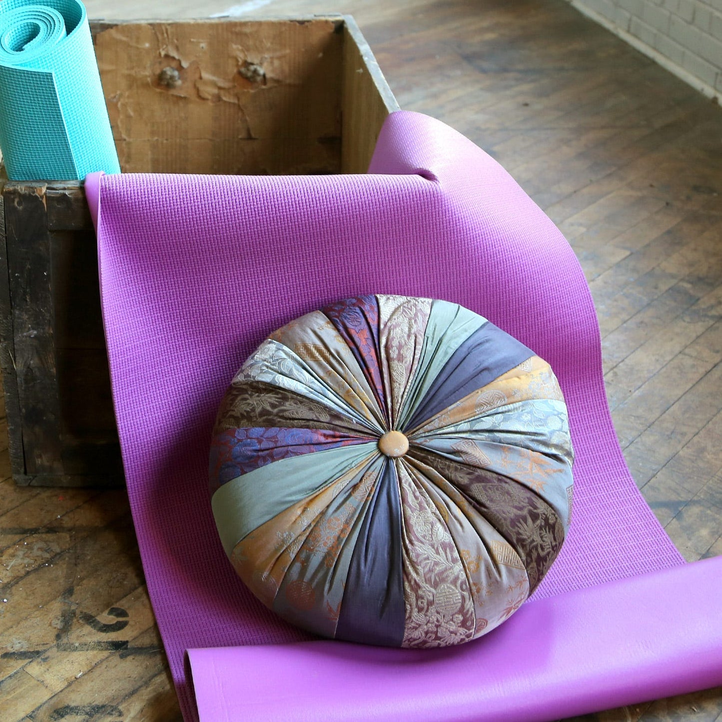 Pillow yoga 15Dx8 teal/prpl/rose