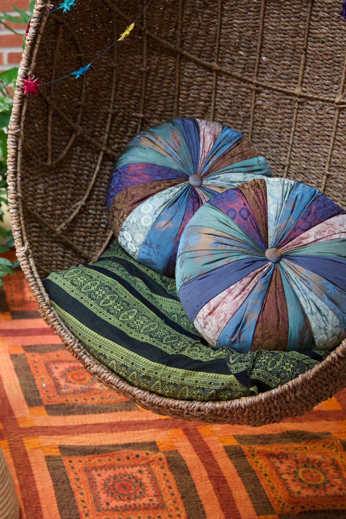 Pillow yoga 15Dx8 teal/prpl/rose