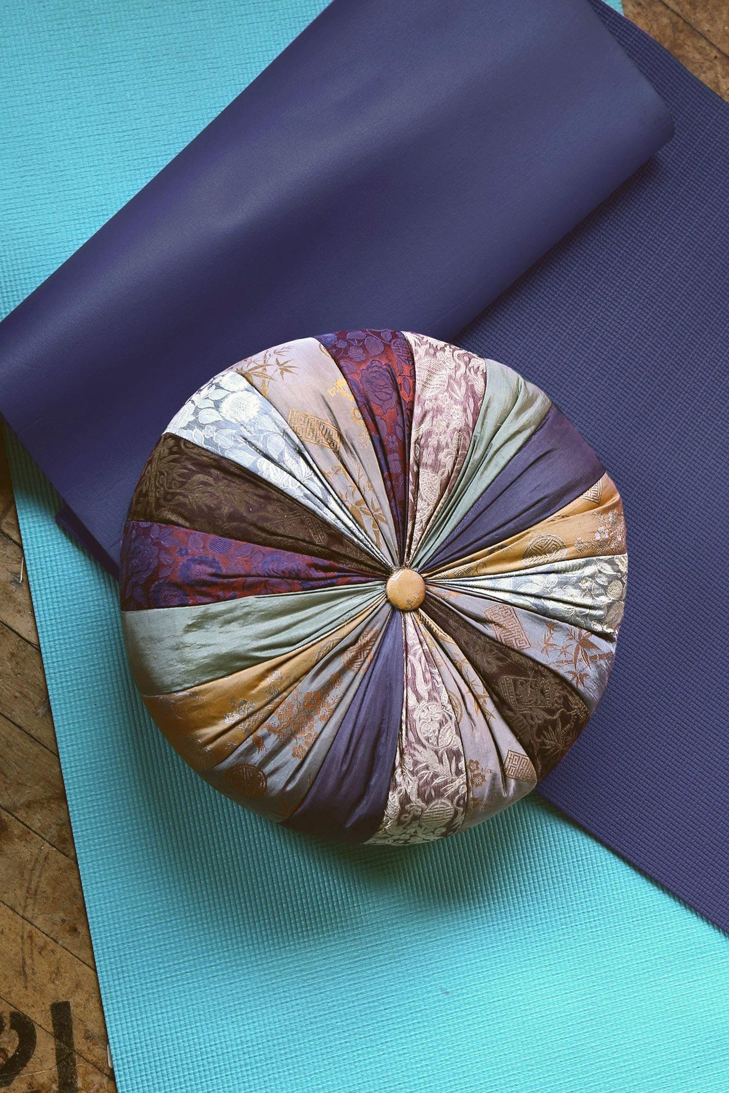 Pillow yoga 15Dx8 teal/prpl/rose