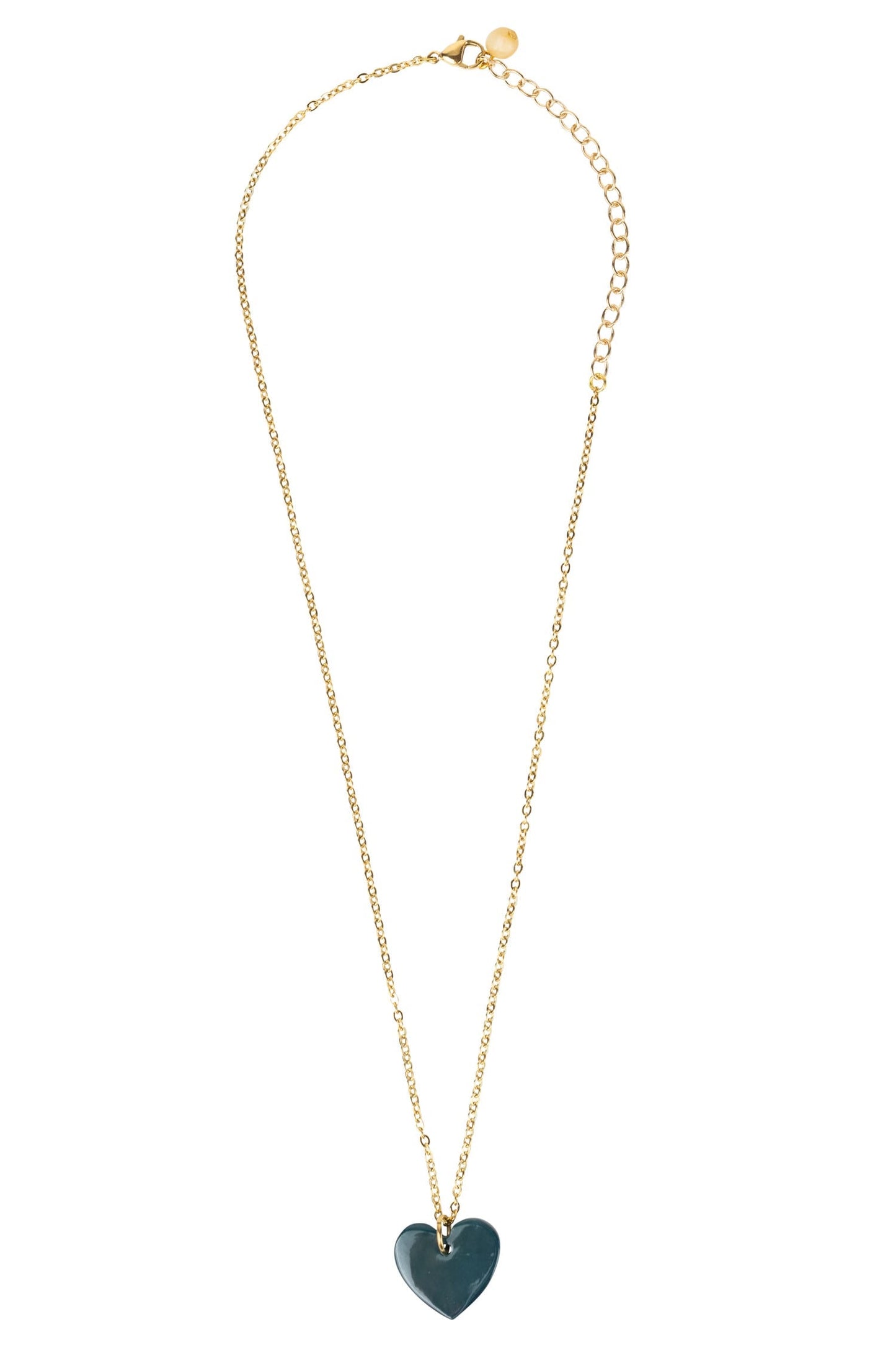 Necklace heart pend encouraging words horn 17L blu