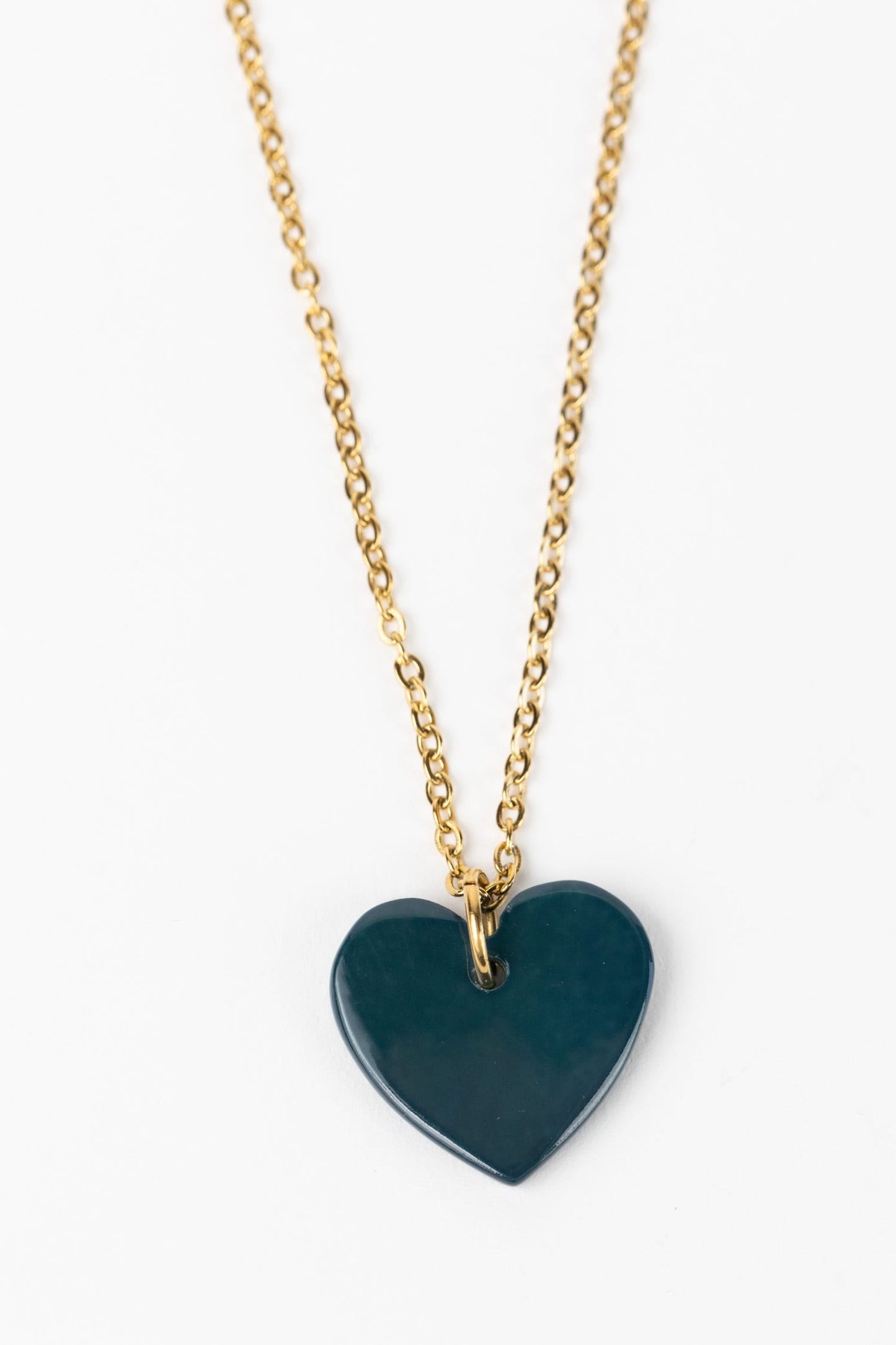 Necklace heart pend encouraging words horn 17L blu