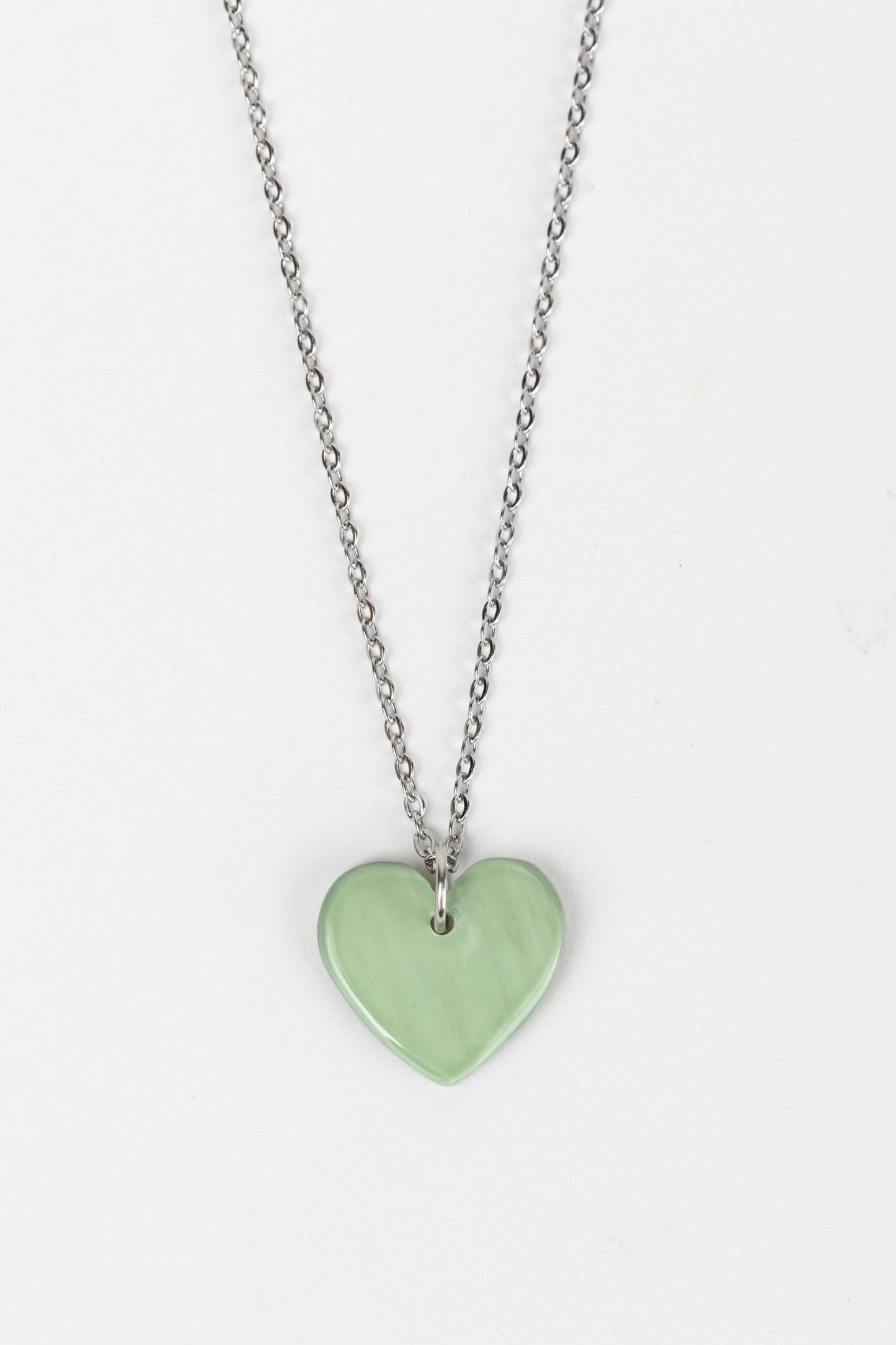 Necklace heart pend encouraging words horn 17L grn