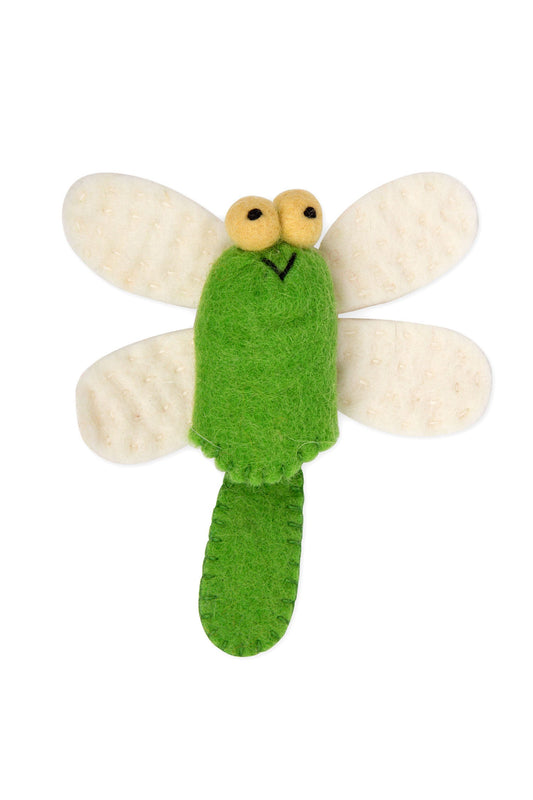 Puppet finger dragonfly M/3 felt 5L green/white