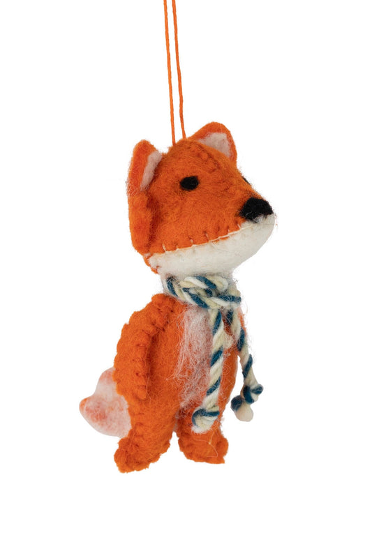 Ornament fox professor M/2 felt 4H orng/wht