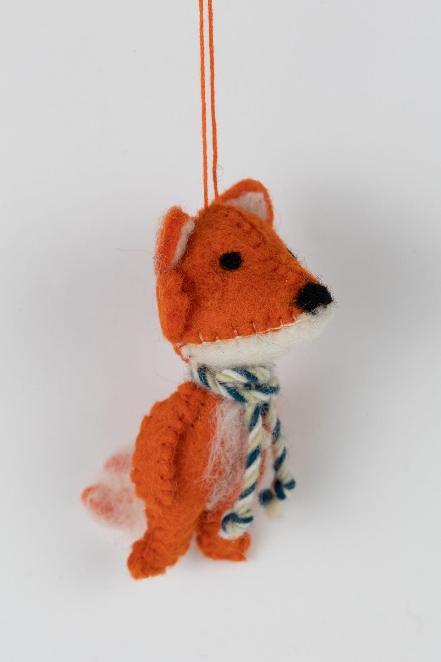 Ornament fox professor M/2 felt 4H orng/wht