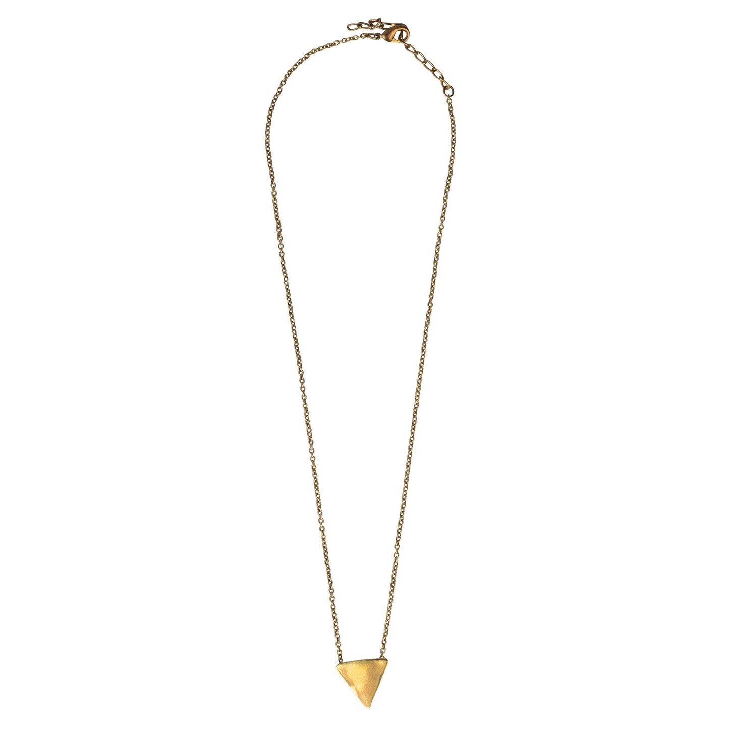 Necklace triangle pendant brass 16L brass