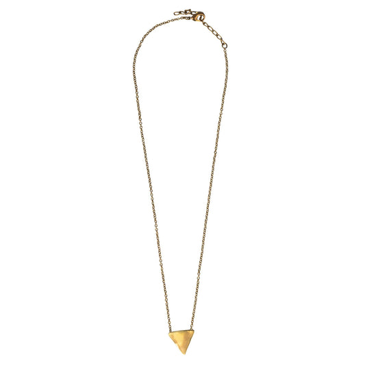 Necklace triangle pendant brass 16L brass