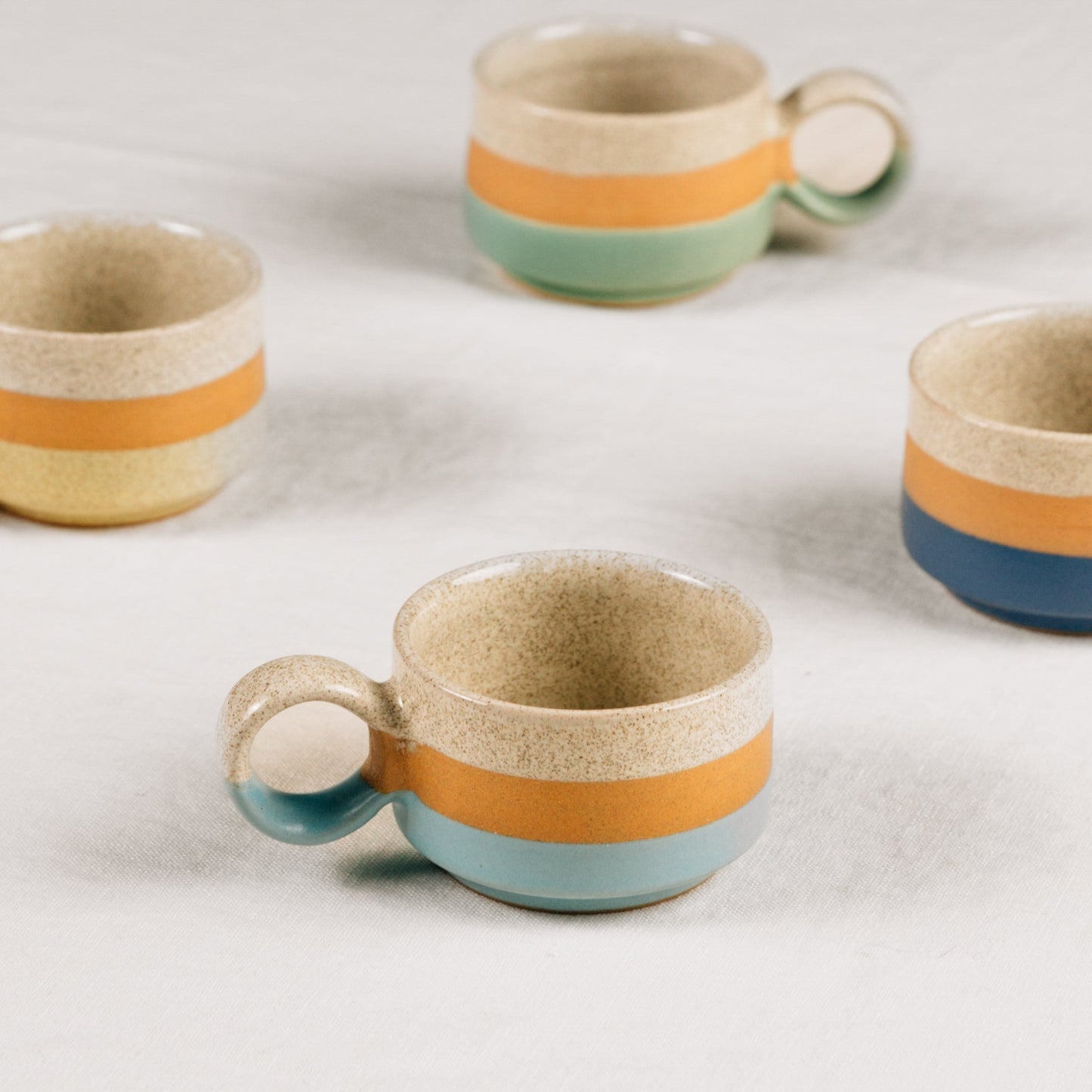Mug espresso striped M/4 f/2 oz cer 2.5Hx1.5H asst