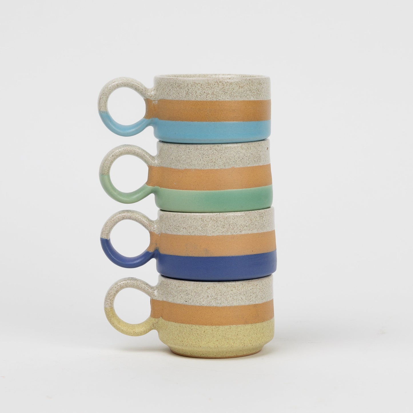 Mug espresso striped M/4 f/2 oz cer 2.5Hx1.5H asst