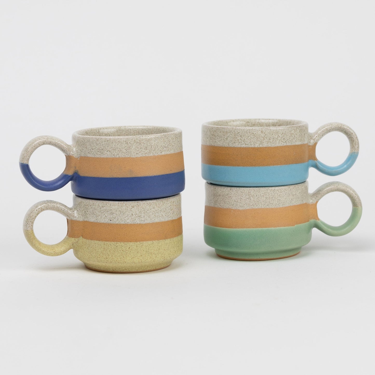 Mug espresso striped M/4 f/2 oz cer 2.5Hx1.5H asst