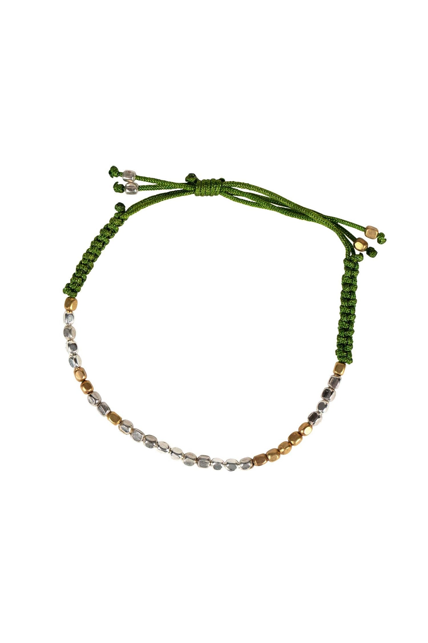 Bracelet ADVOCATE Morse code w/card grn/silv/cppr