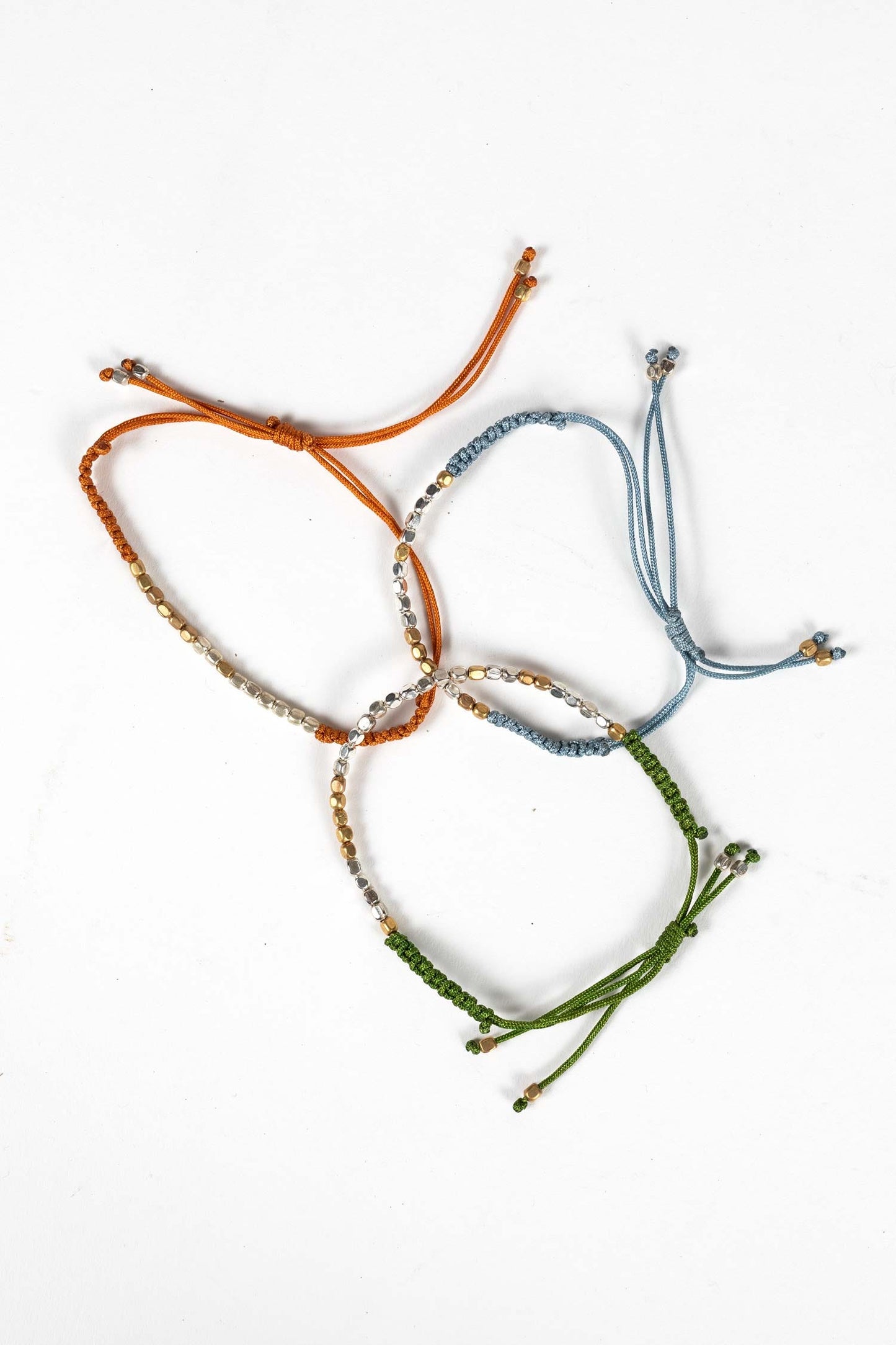 Bracelet ADVOCATE Morse code w/card grn/silv/cppr
