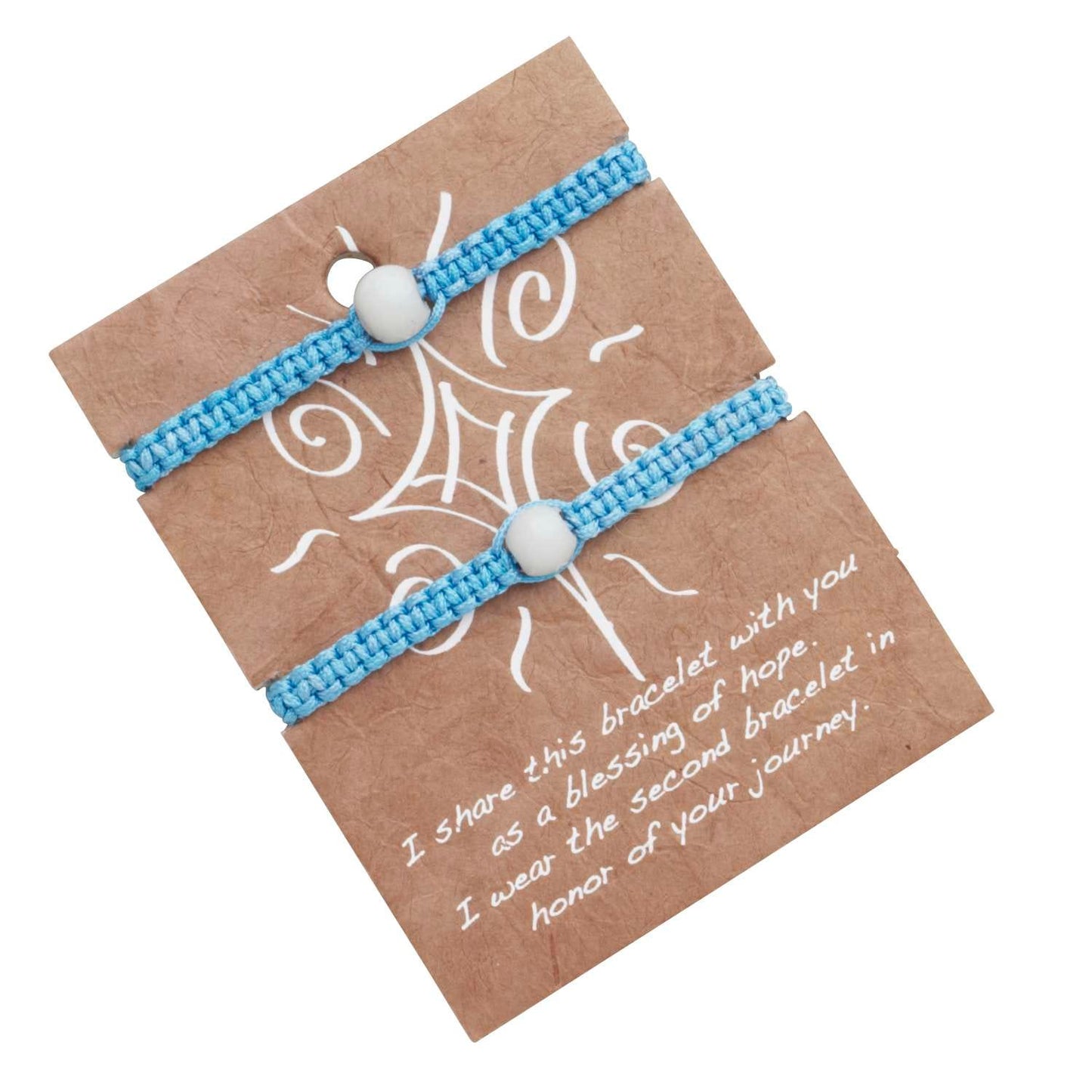 Bracelet hope set/2 w/card blu/brn