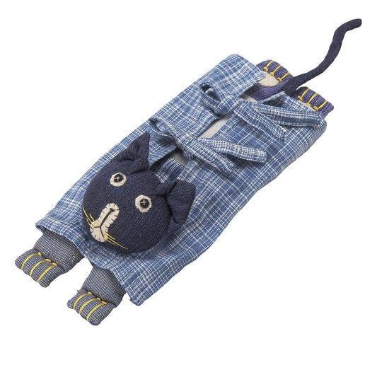 Cat eye pillow patchwork cttn/flax