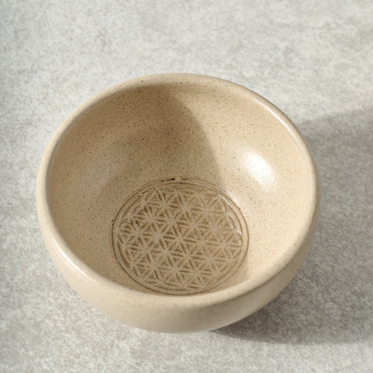 Bowl dipping flower of life M/2 ceramic 3.5D tan