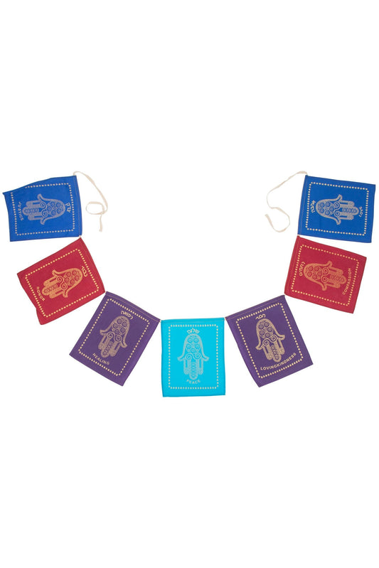 Garland Jewish blessings cotton 90L prpl/red/blu