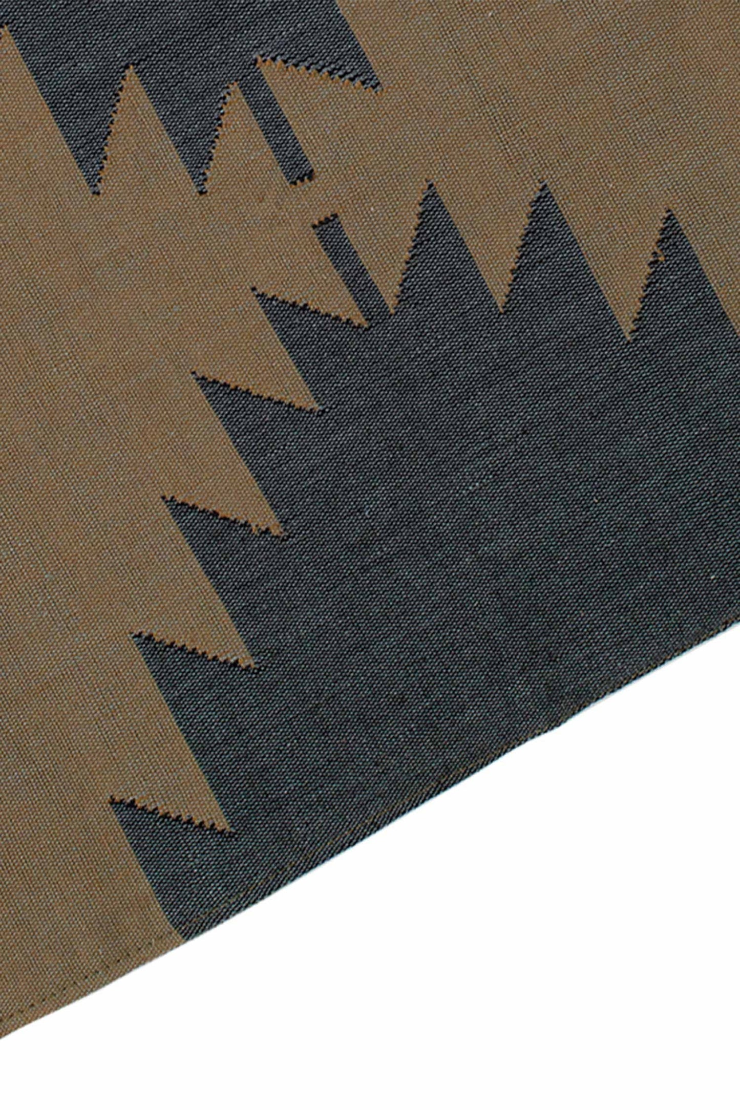 Placemat zig-zag M/2 Dhaka cttn 12x17 dk teal/olv