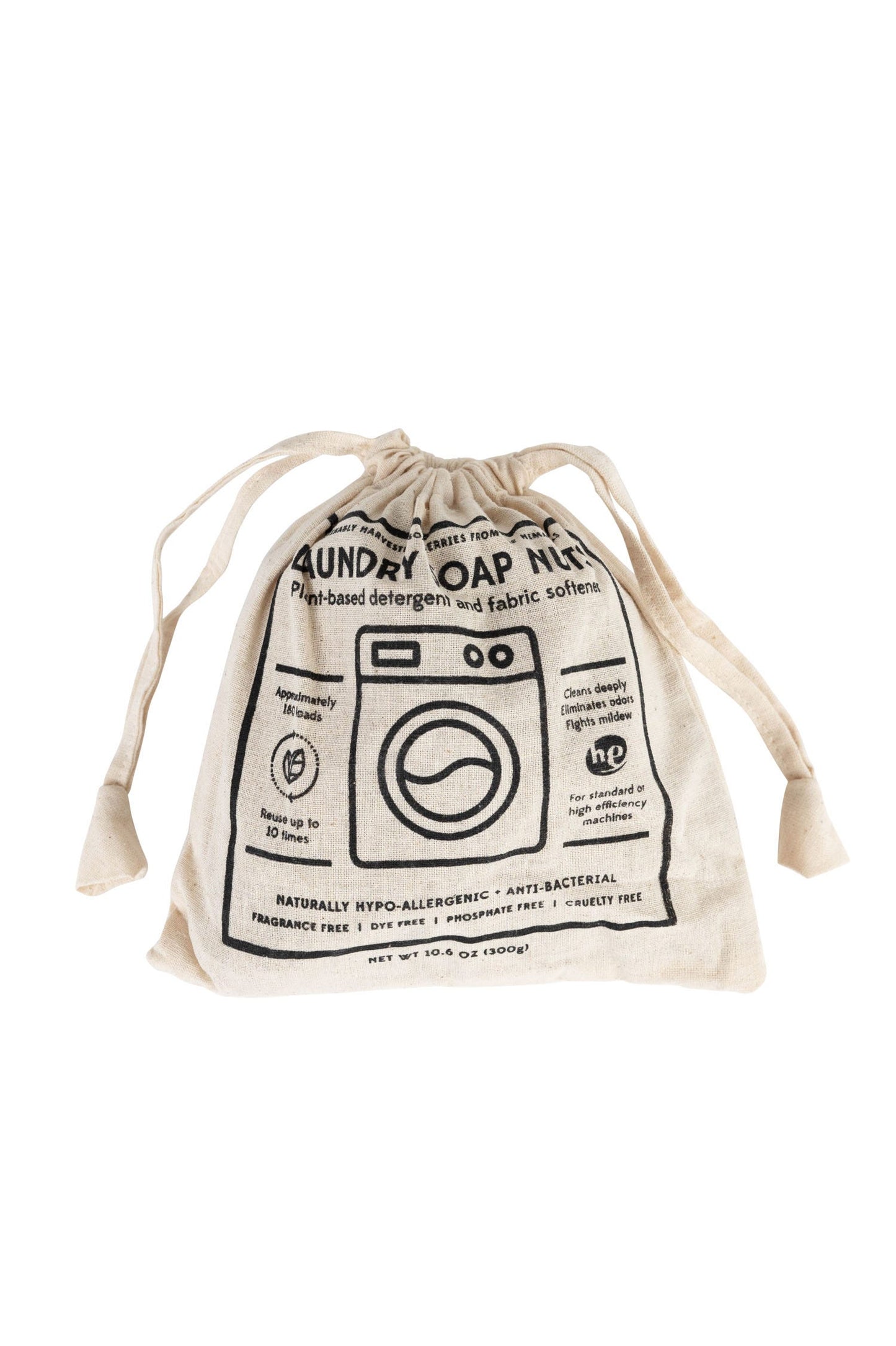 Soap nuts f/laundry w/bag 10 oz white/natural