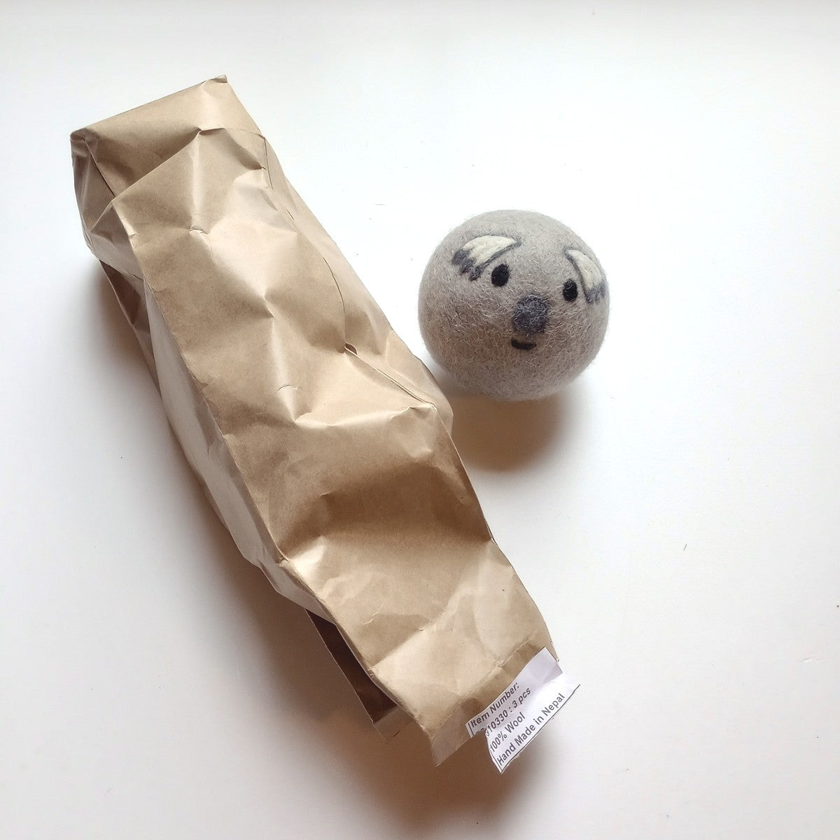 Dryer ball koala M/3 3D gray/white