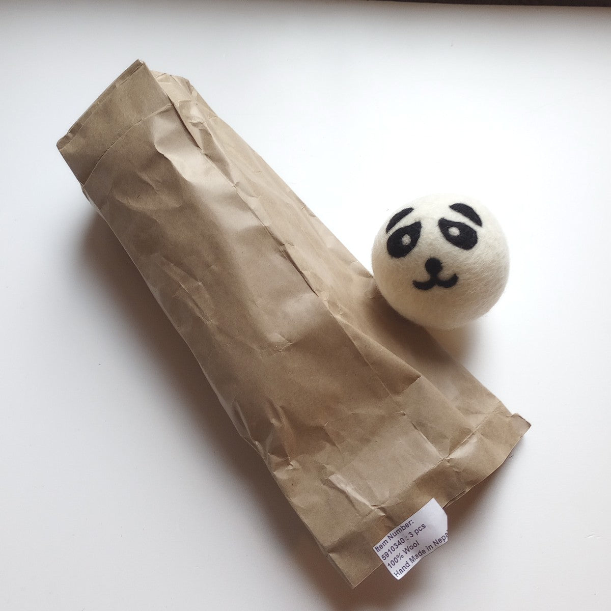 Dryer ball panda M/3 3D cream/black