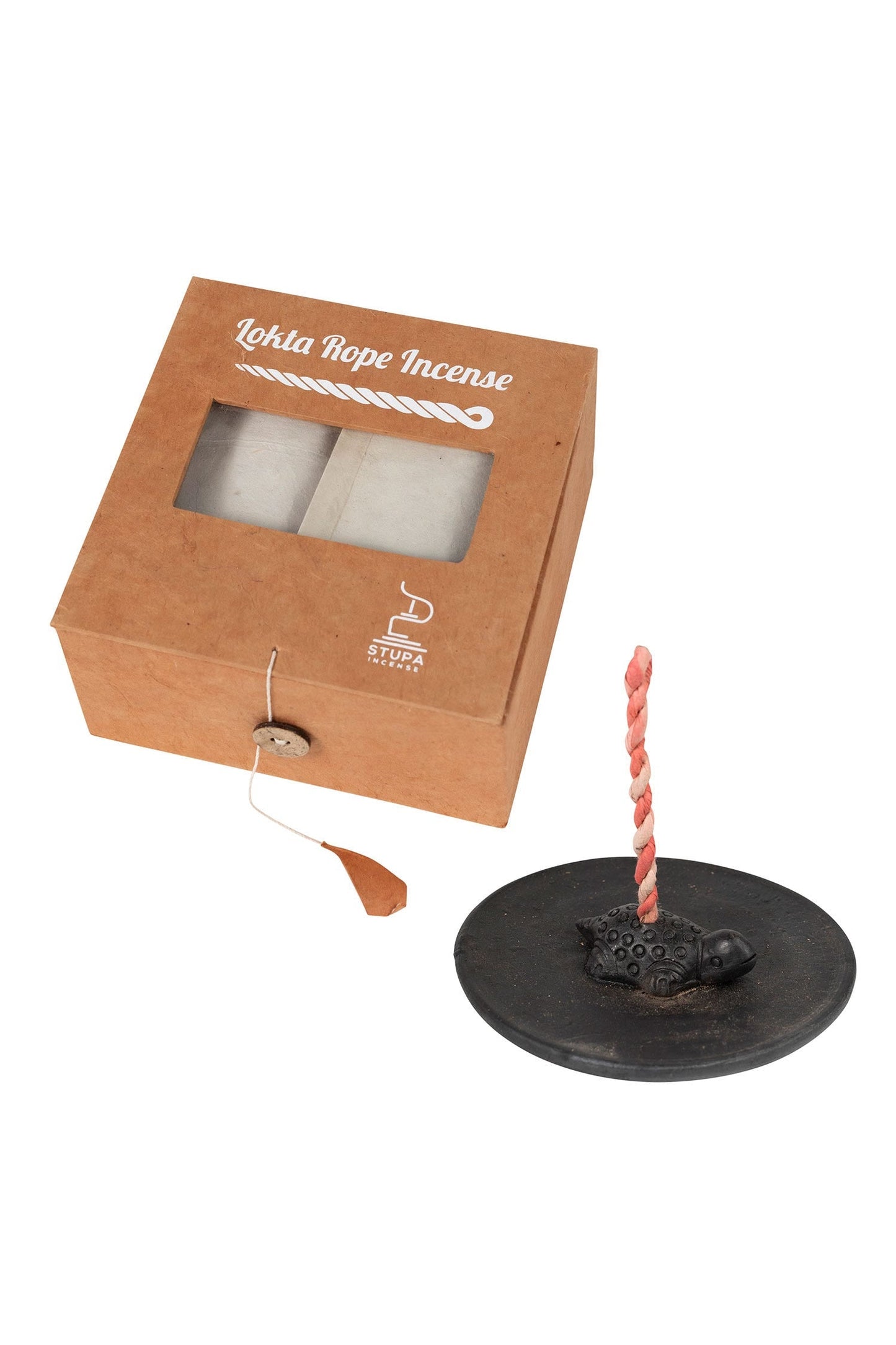 Incense w/turtle holder/box s/60 5sq tan