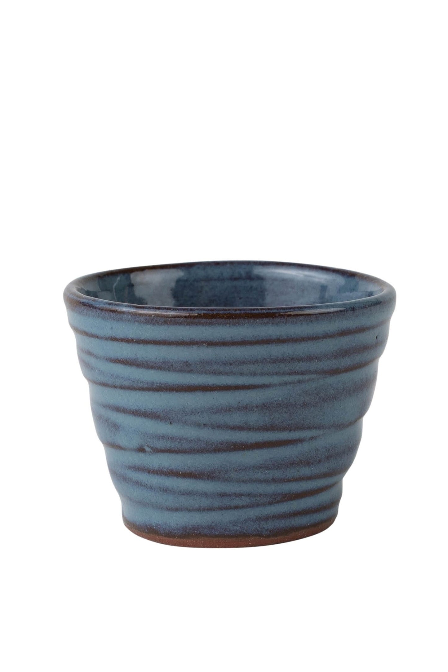 Cup sake scored M/2 1.5oz cer 2.25Dx1.75H blu/brn