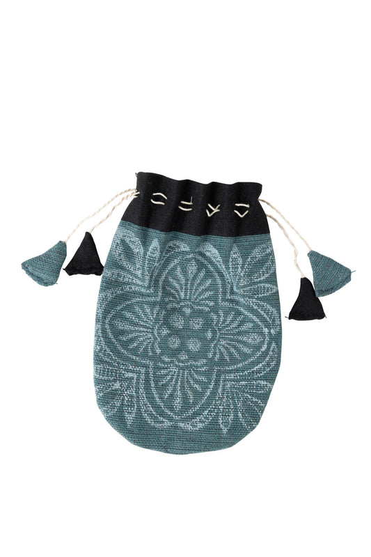 Gift bag 2 drawstrings M/5 cotton 3.5Wx5H asst/blk