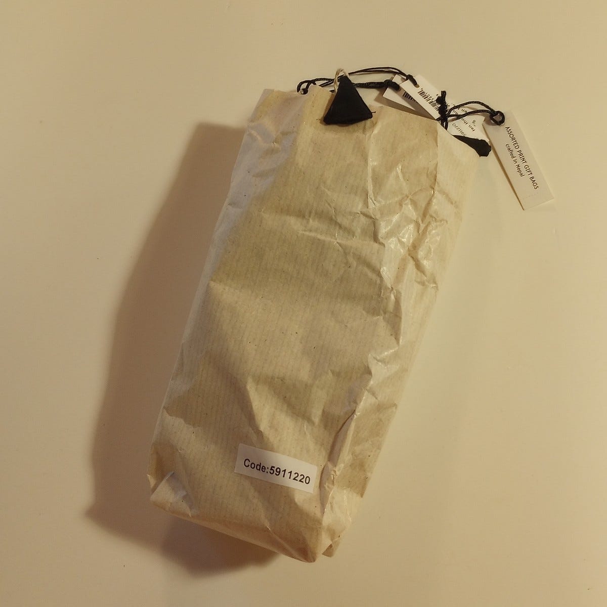 Gift bag 2 drawstrings M/5 cotton 3.5Wx5H asst/blk