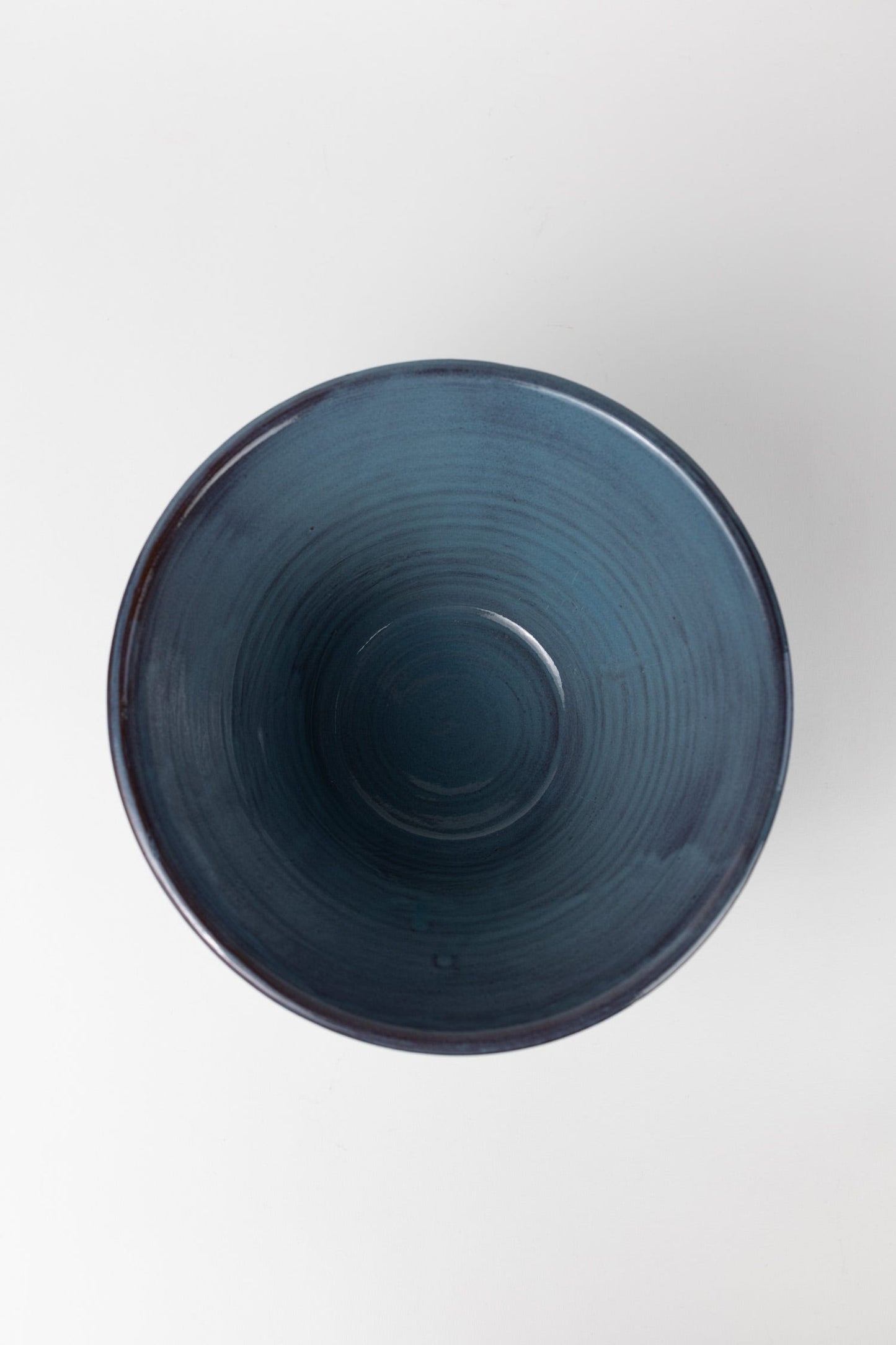 Bowl f/salad lakeside scored cer 10Dx5H blue/brn