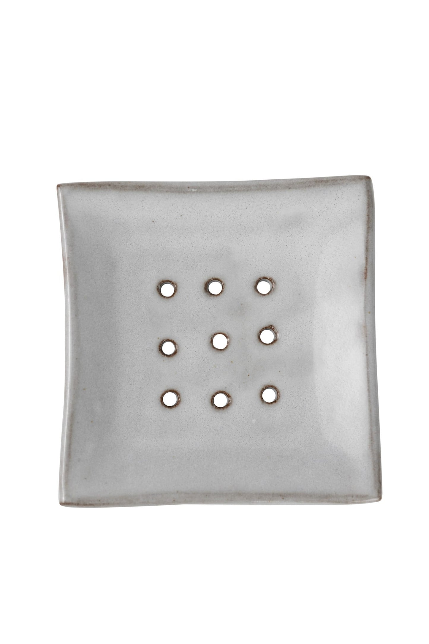 Soap dish farmhouse cer 4.5sqx.75H wht/gray