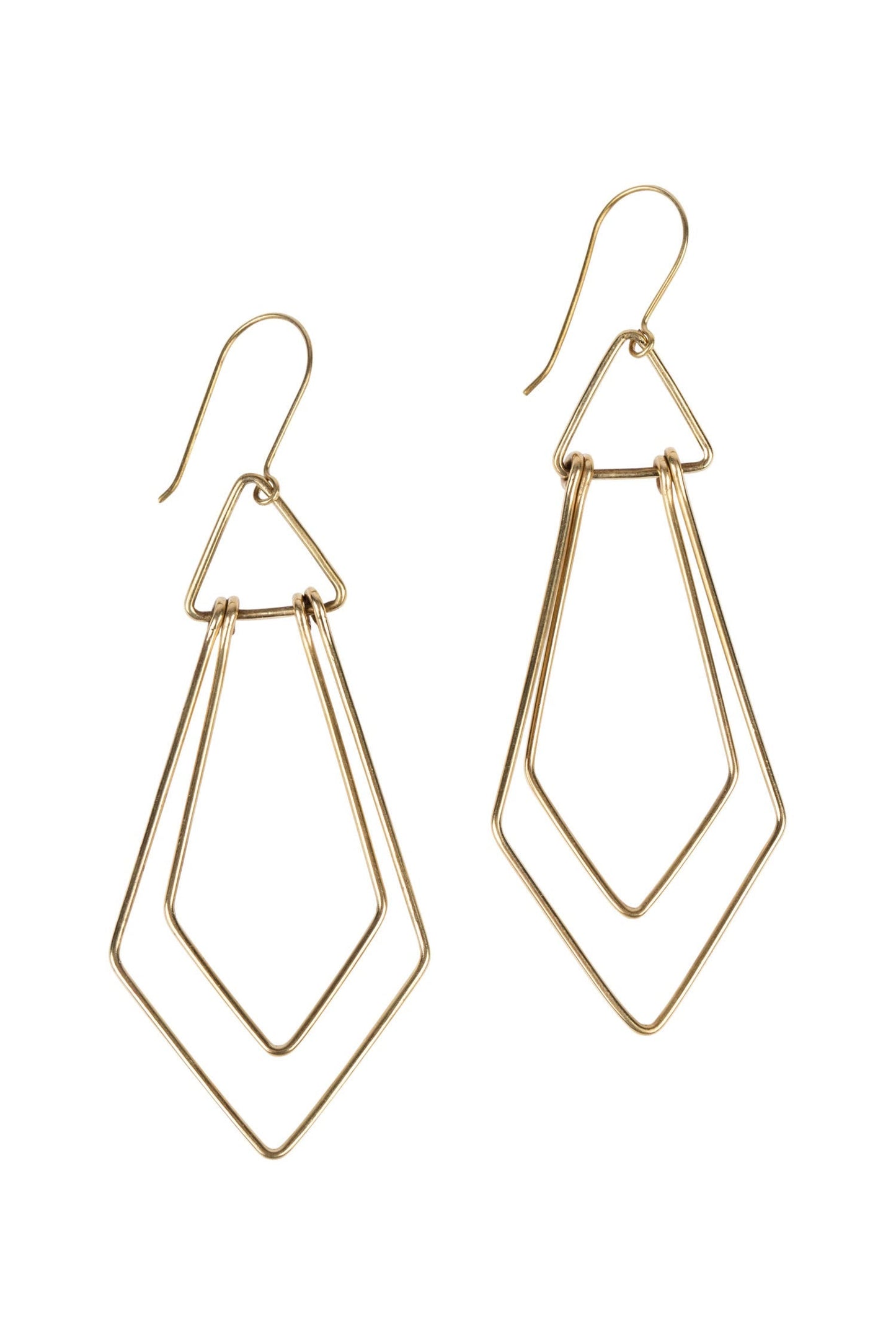 Earrings hinged geo metal 2.5L gold color