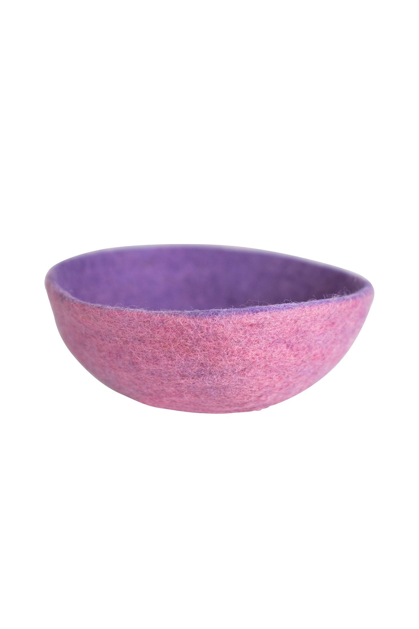 Bowl felted wool 6Dx2H pink/purple