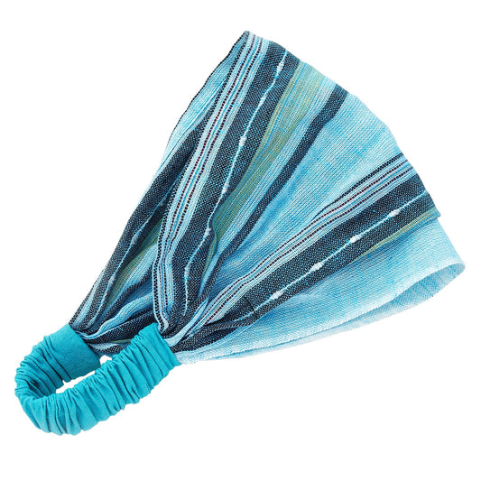 Headband stripes cotton 7W blue