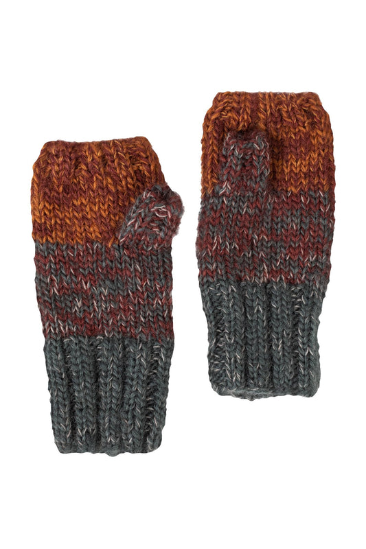 Wrist warmers sunset ombre wool/cotton earth tones