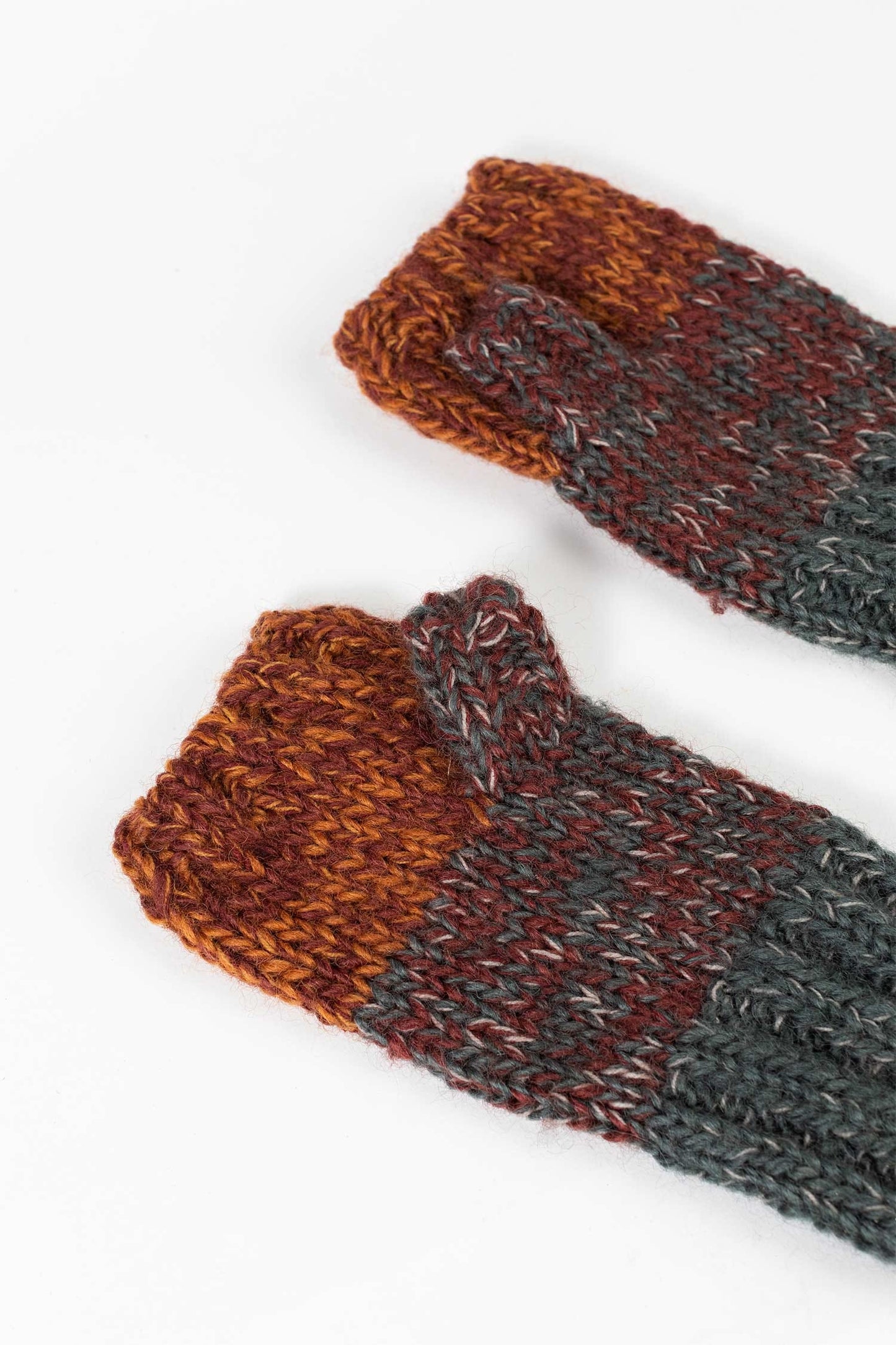 Wrist warmers sunset ombre wool/cotton earth tones