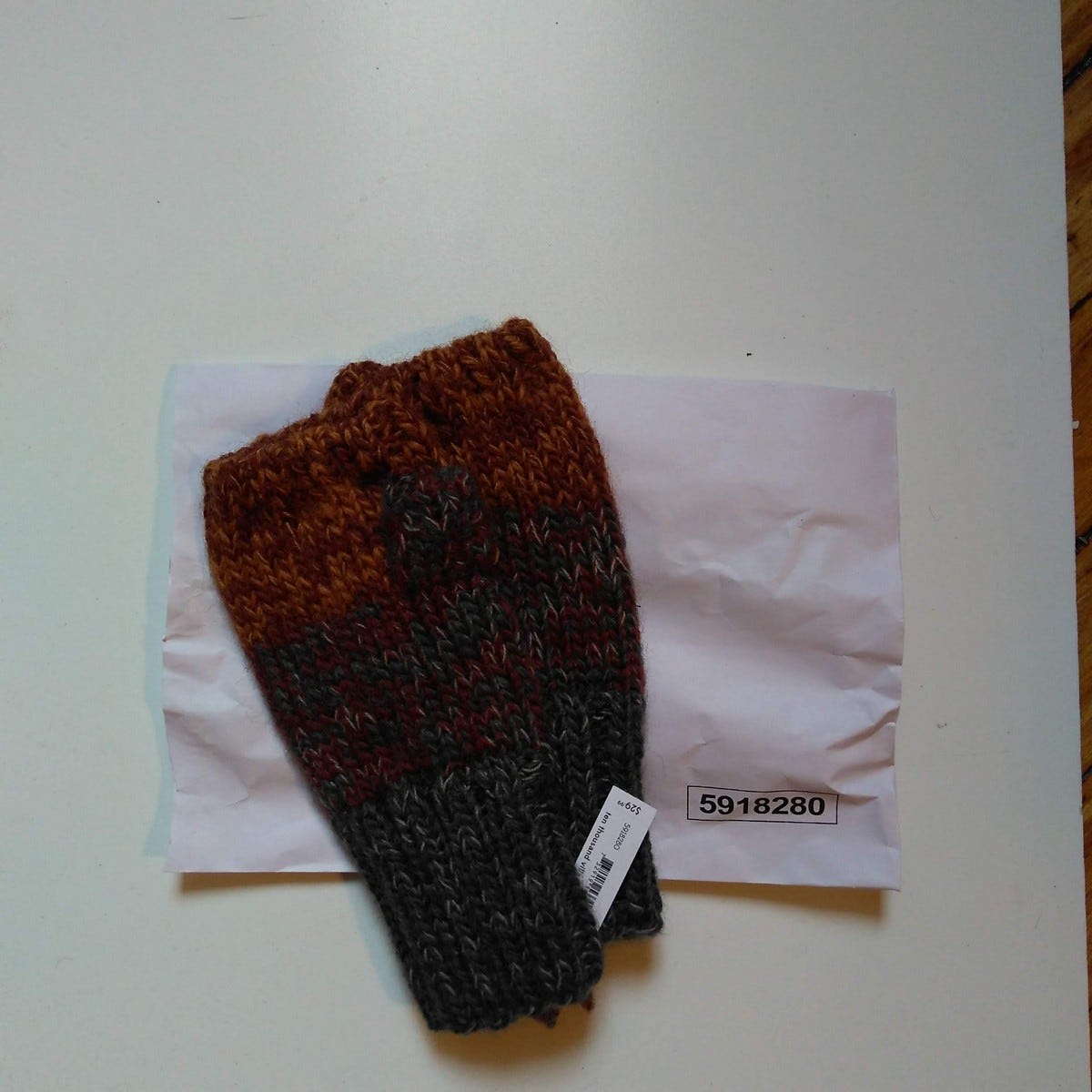 Wrist warmers sunset ombre wool/cotton earth tones