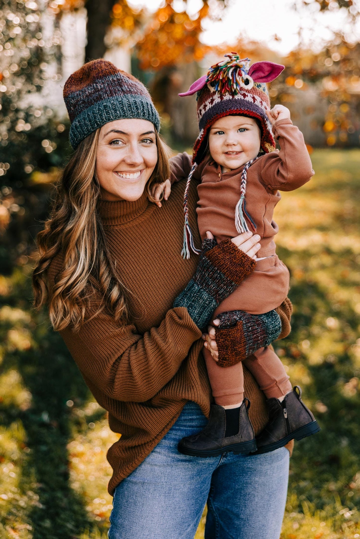 Hat ombre wool/cotton earth tones