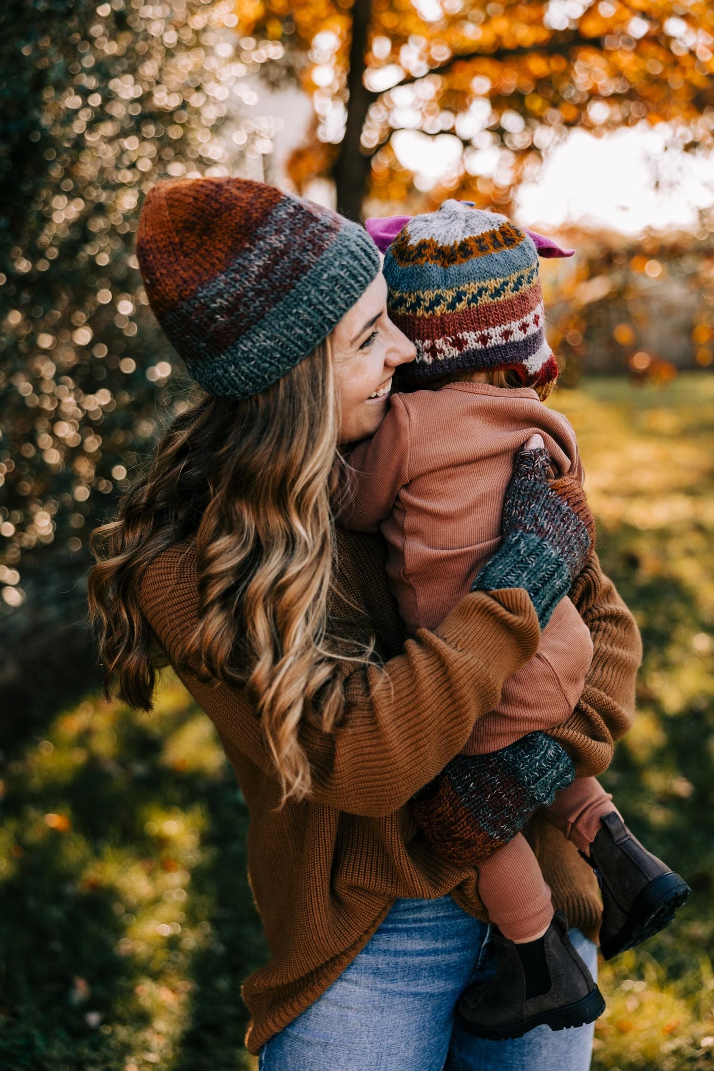 Hat ombre wool/cotton earth tones