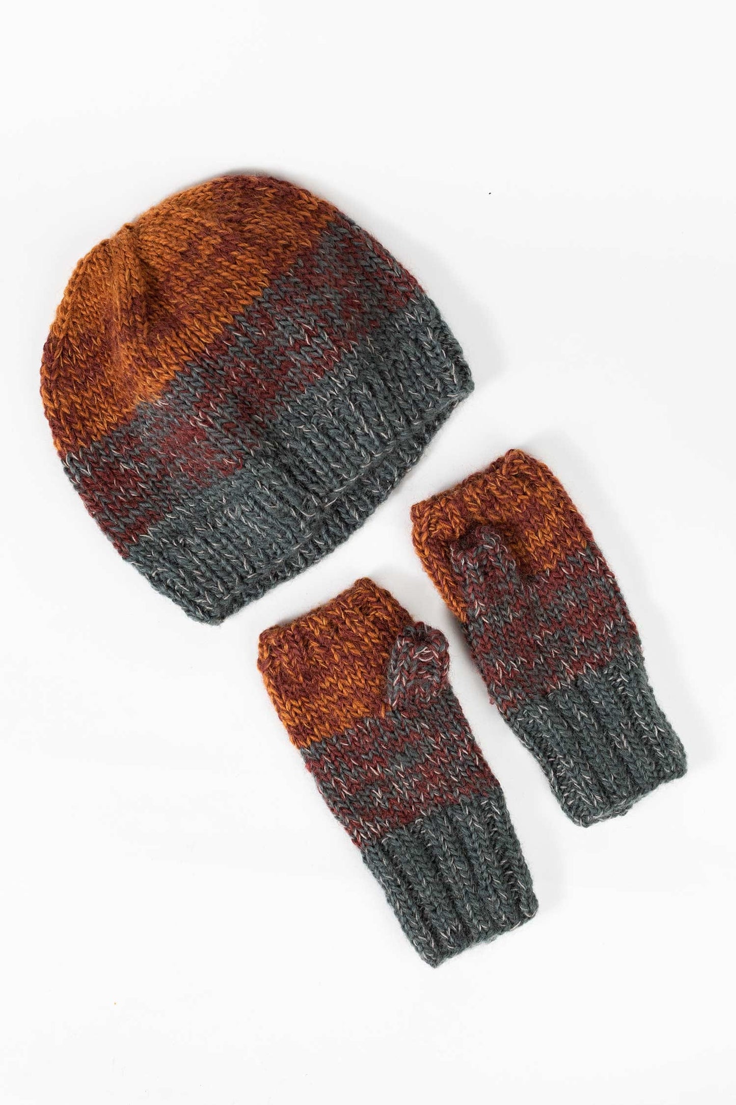 Hat ombre wool/cotton earth tones